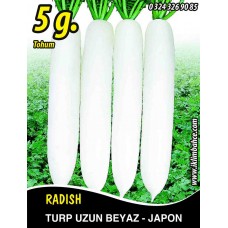 Turp Tohumu Uzun Beyaz (Japon) 5 g (~ Takribi 300 Tohum)