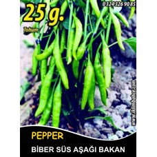 Biber Tohumu Aşağıbakan Yeşil Süs - 25 G. (~ Takribi 2000 Tohum) Biber Tohumu Aşağıbakan Yeşil Süs - 25 G. (~ Takribi 2000 Tohum)